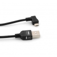 System-S Micro USB Ladekabel Datenkabel 90 Winkelstecker Spiralkabel 50 - 135 cm