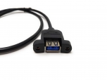 System-S USB Typ A 3.0 Abwrts gewinkelt auf USB Typ A 3.0 Panel Mount Kabel 60cm