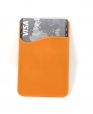 System-S 1x Smartphone Kartenhalter Silkonhlle Kartenetui in Orange