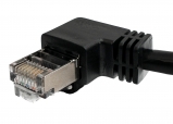 LAN Kabel 0,5 m RJ45 Stecker Ethernetkabel Netzwerkkabel Winkel in Schwarz