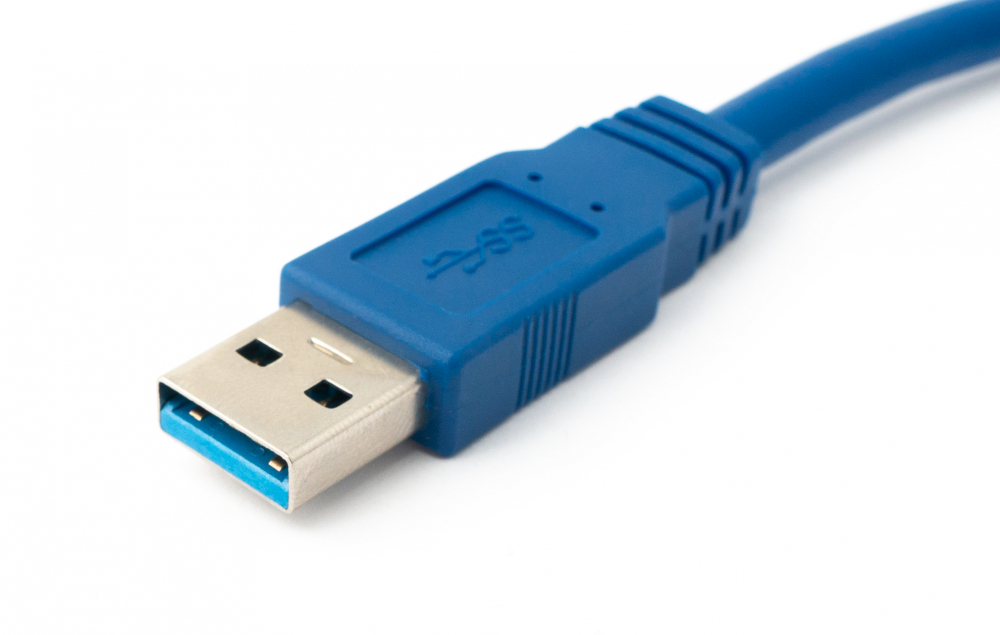 USB 3.0 Kabel 60 cm Micro B Stecker zu Typ A Stecker Schraube Adapter in  Blau