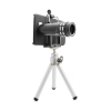 System-S Linsenset Objektiv (20X Mikroskop / Weitwinkel 0.68X (+Macro 1.25X) / Fischauge 180 / 2X / 9X / 12X Telefoto)  mit Mini Stativ und Case fr Samsung Galaxy S6