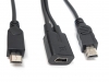 USB 2.0 Y Kabel 25 cm Mini B Buchse zu Mini B und Micro B Stecker Adapter