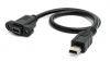 USB 2.0 Kabel 30 cm Mini Stecker zu Buchse Adapter Schraube in Schwarz
